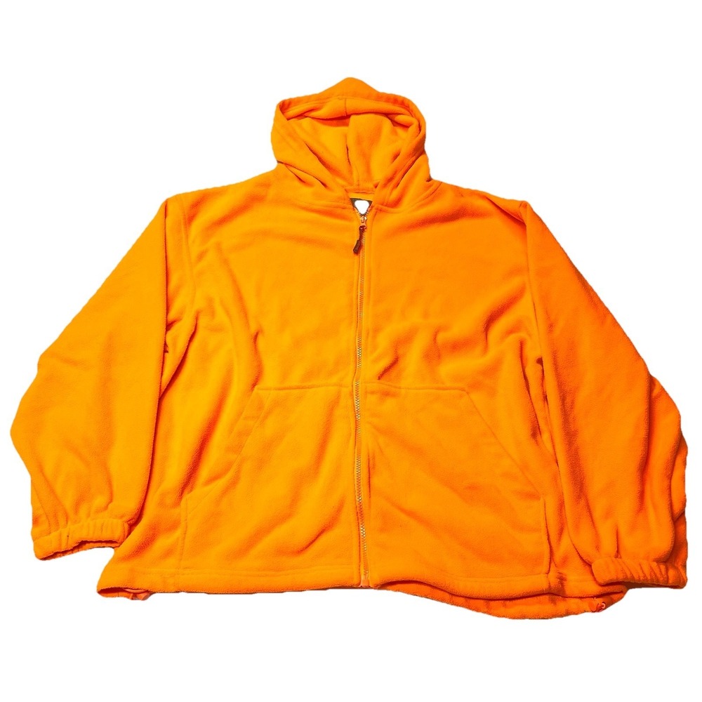Pre-Owned! Trail Crest Fleece Full Zip Hoodie Jacket Neon Orange XL